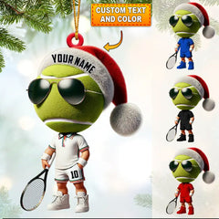 Maxcorners Cool Tennis Player Christmas Ornament, Personalized Ornament 2D Flat LM2211