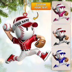 Maxcorners Baseball Player Christmas Ornament, Personalized Ornament 2D Flat LM2211