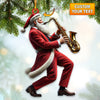 Maxcorners Santa Saxophone Christmas Ornament, Personalized Ornament 2D Flat LM2211