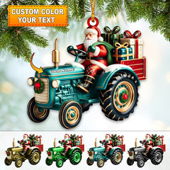 Maxcorners Custom Name Santa Truck Ornament, Santa Christmas Gift Decoration 2D Flat LM2111