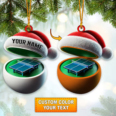 Maxcorners Custom Name Ping Pong Ornament, Table Tennis Lover Christmas Gift 2D Flat LM2111