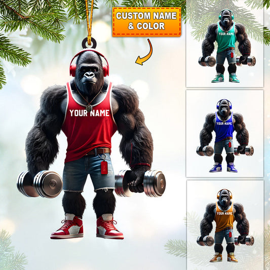 Maxcorners Dumbbells Home Decor Christmas Ornament, Personalized Ornament 2D Flat LM2211