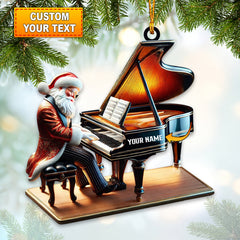 Maxcorners Custom Name Piano Santa Ornament, Christmas Gift Decoration65 2D Flat LM2111
