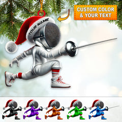 Maxcorners Custom Name Fencing Ornament, Fencing Lover Christmas Gift 2D Flat LM2111