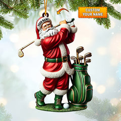 Maxcorners Santa Golf Player Christmas Ornament, Personalized Ornament 2D Flat LM2211