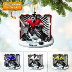 Maxcorners Hockey Goal Keeper Christmas Ornament, Personalized Ornament 2D Flat LM2211
