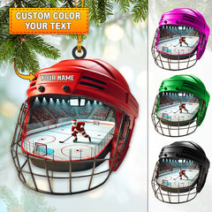 Maxcorners Custom Name Ice Hockey Ornament, Ice Hockey Lover Christmas Gift 2D Flat LM2111