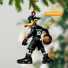 Maxcorners Custom Black Duck Basketball Ornament, Personalized Ornament 2D Flat LM2211