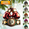 Maxcorners Custom Name Boxing Champion Ornament, Boxing Lover Christmas Gift 2D Flat LM2111