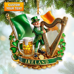 Maxcorners Custom Ireland Ornament, Personalized Ornament 2D Flat LM2211