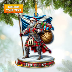 Maxcorners Custom Name Scotland Santa Ornament, Christmas Gift for Scotland Lover 2D Flat LM2211