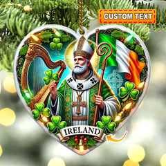 Maxcorners Custom Name Ireland Ornament, Christmas Gift for Ireland Lover89 2D Flat LM2111
