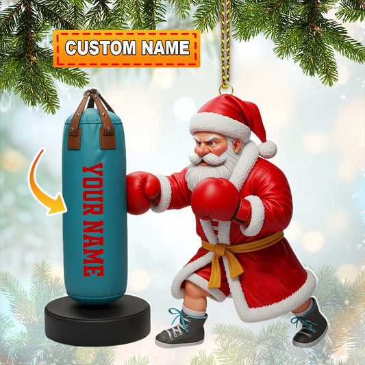 Maxcorners Santa Boxing, Home Decor, Christmas Ornament, Personalized Ornament 2D Flat LM2111