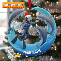 Maxcorners Dolphin Trainer Home Decor, Christmas Ornament, Personalized Ornament 2D Flat LM2111