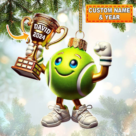 Maxcorners Custom Name Tennis Ornament, Tennis Lover Christmas Gift 2D Flat LM2111