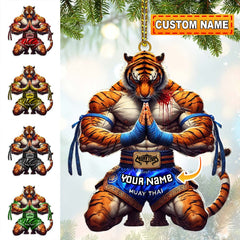 Maxcorners Custom Name Muay Thai Ornament, Christmas Gift for Muay Thai Lover 2D Flat LM2211