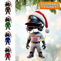 Maxcorners Custom Name and Number Baseball Ornament, Baseball Lover Christmas Gift52 2D Flat LM2111