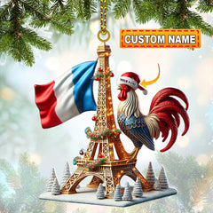 Maxcorners Custom Name France Ornament,  Christmas Gift for France Lover 2D Flat LM2111