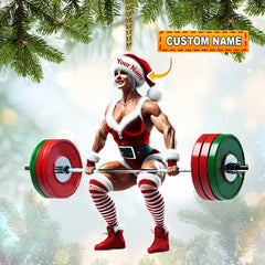 Maxcorners Custom Name Woman Gym Ornament, Gymnastics Christmas Decoration 2D Flat LM2111