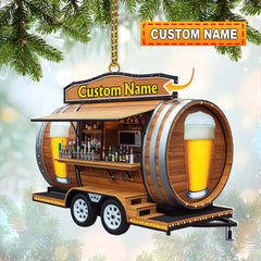 Maxcorners Custom Name Barista Ornament, Barista Christmas Decoration5 2D Flat LM2111