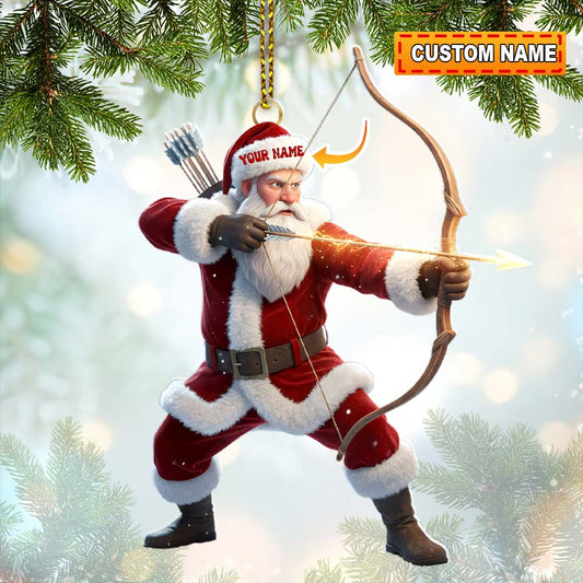 Maxcorners Archery Santa, Home Decor, Christmas Ornament, Personalized Ornament 2D Flat LM2111