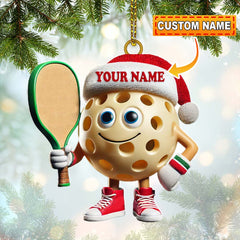Maxcorners Custom Name Pickleball Ornament, Pickleball Lover Christmas Gift 2D Flat LM2211