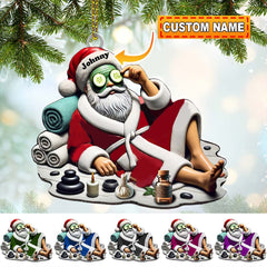 Maxcorners Custom Name Santa Spa Ornament, Santa Christmas Gift Decoration 2D Flat LM2111