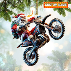 Maxcorners Custom Name Motocross Ornament, Motocross Lover Christmas Gift 7 2D Flat LM2211