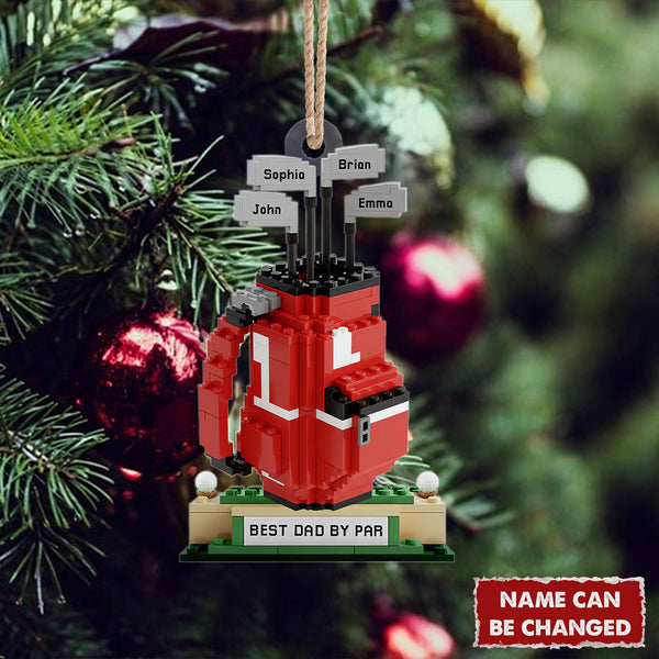 Maxcorners Best Dad By Par Golf Bag Ornament Christmas Golf Gift, Dad Golf Gift