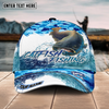 Maxcorners Fishing Blue Water Camo Pattern Sport Pattern Personalized Name 3D Cap (11 Breeds)