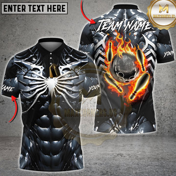Maxcorners Bowling Symbiote Muscle Armor Multiple Options Personalized Name, Team Name 3D Shirt