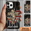 Maxcorners Fishing Camo Cross Fishing Lure Art Personalized Name Phone Case (10 Fish Species)