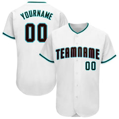 Maxcorners Custom White Black-Aqua Baseball Jersey
 LM0609