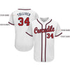 Maxcorners Custom White Red-Navy Baseball Jersey LM2605