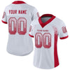 Maxcorners Custom White Red-Gray Drift Fashion Football Jersey LM2605