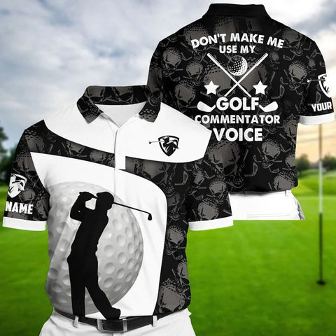 MaxCorners Premium White Cool Golfer Dont Make Me Use Golf Polo Shirts Multicolored Customized Name Polo For Men