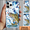 Maxcorners Fishing Star Camo Water Splash Art Personalized Name Phone Case (10 Fish Species)