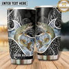 Maxcorners Fishing Tumbler Black White Paisley Bandana Design Personalized Name Tumbler (13 Species)