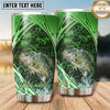 Maxcorners Fishing Tumbler Emerald Green Swoosh Honeycomb Design Personalized Name Tumbler (13 Species)