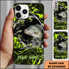 Maxcorners Fishing Neon Green Water Splash Personalized Name Phone Case  (12 Fish Species)