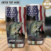 Maxcorners Fishing Tumbler Vertical American Flag Landscape Design Personalized Name Tumbler (13 Species)