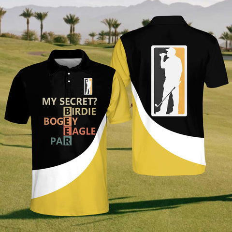Maxcorners Birdie Bogey Mens Golf Polo Shirt, Mens Goft Shirt, Gift For Golf Lovers
