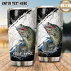 Maxcorners Fishing Tumbler Black White Lightning Crack Design Personalized Name Tumbler (13 Species)