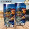Maxcorners Fishing Tumbler Fishing and Beer Graphic Design Personalized Name Tumbler (13 Species)