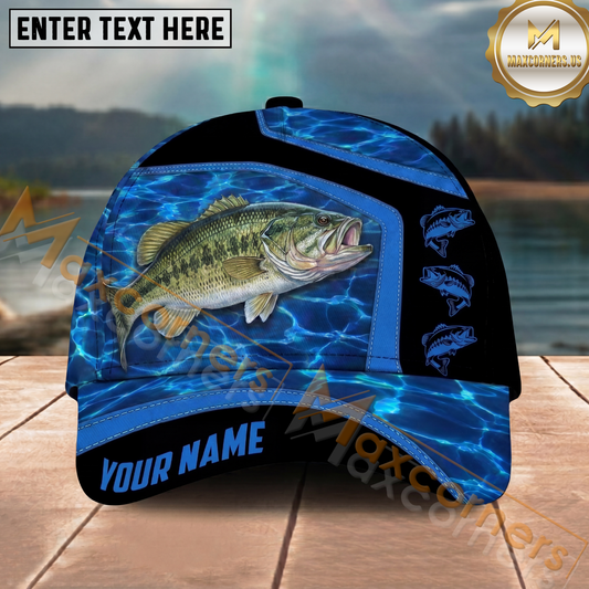 Maxcorners Fishing Blue Water Outdoor Custom Name Personalized Cap  (11 Fish Species)