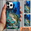 Maxcorners Fishing Deep Blue Coral Reef Customized Name 3D Phone Case
