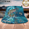 Maxcorners Fishing Aqua Camouflage Lace-Up Water Splash Personalized 3D Bucket Hat (13 Fish Species)