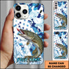 Maxcorners Fishing Star Camo Water Splash Art Personalized Name Phone Case (10 Fish Species)