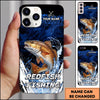 Maxcorners Blue Hexagon Water Splash Personalized Name Phone Case (13 Fish Species)