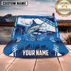 Maxcorners Fishing Blue Tech Geometric Water Splash Personalized 3D Bucket Hat (13 Fish Species)